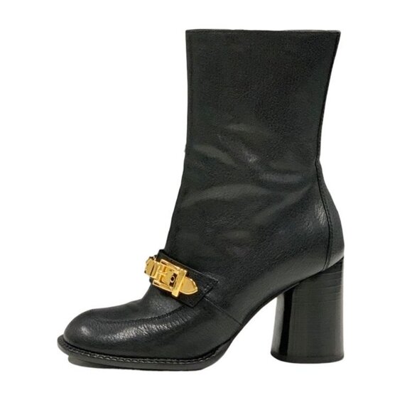 Gucci Boots Short Boots Shoes Chain Belt Leather Black main image 8